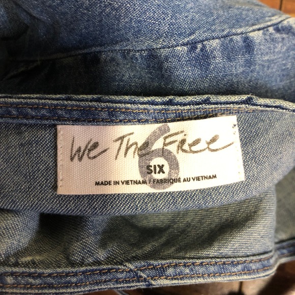 We the Free Womens Reckless Life Denim Long Sleeve Open Back Dress 6 Western - Picture 10 of 14